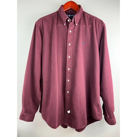 Ralph Lauren Other - Ralph Lauren Men's XXL Maroon Long Sleeve Button Up Shirt 100% Cotton